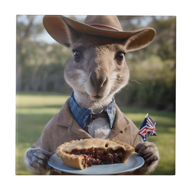 "Outback Delight: Um Canguru come carne Aussie (Frente)