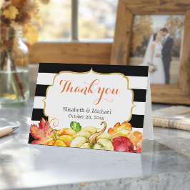 Outono Abóboras Folhas de Bordo Agradecimento