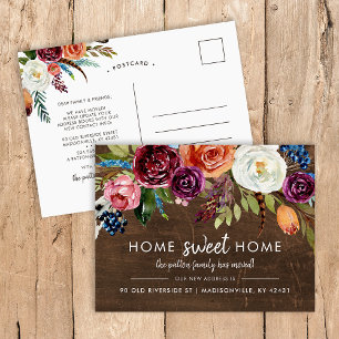 Outono Boho Blooms Novo Endereço Anúncio de Mudanç