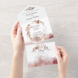Outono Boho Casamento Floral em Aquarela |