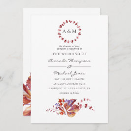 Outono - Convite para Casamento de Cores d'Água