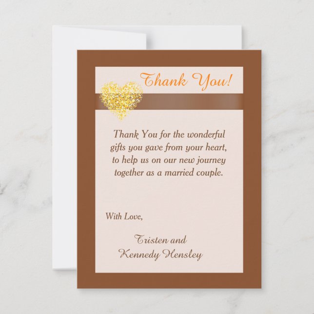 Outono Corações 4x5 Cartões de agradecimentos de C (Frente)