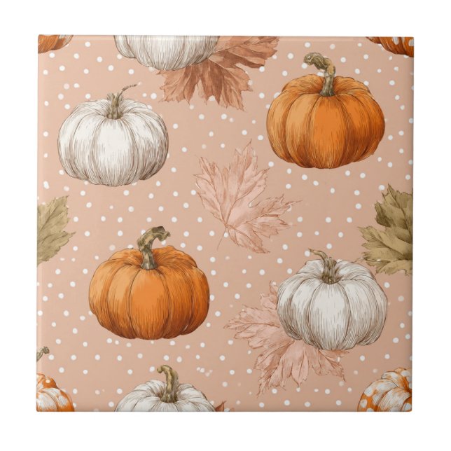 outono de colheita russa - Pumpkins & Leaves (Frente)