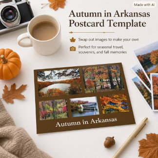 Outono em Arkansas Cartão Postal de Viagem Sazonal