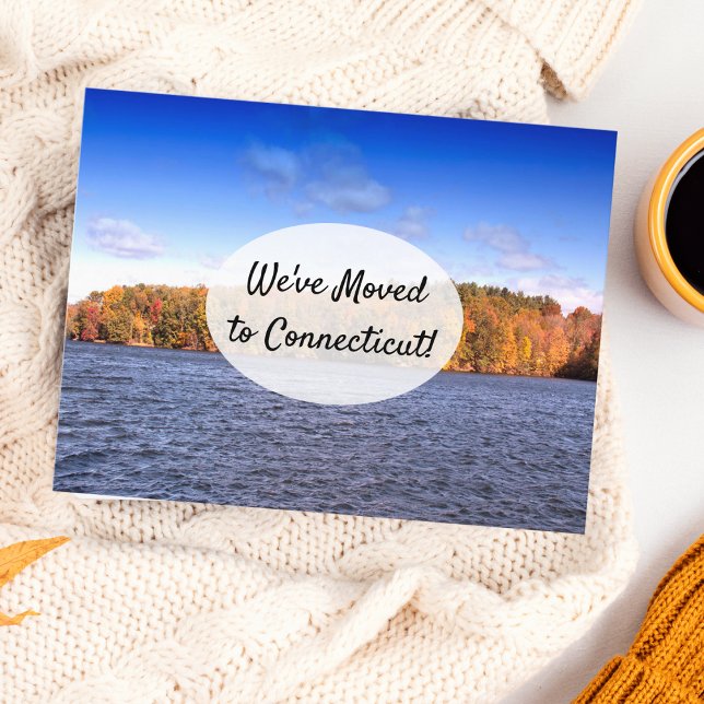 Outono em Connecticut Anúncio de Mudança (A great moving announcement for someone moving to this New England state!)