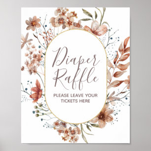 Outono Flores Selvagens Fralda Raffle Poster