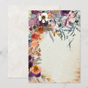 Outono misto cartão floral em aquarela