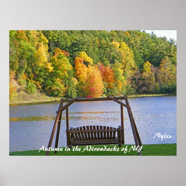 Outono nos Adirondacks de NY Impressão ou Poster (Frente)