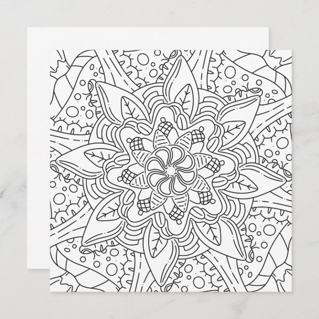 Outono Pacífico: Cartão de Coloração Woodland (Frente/Verso)