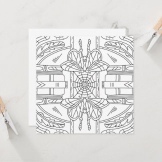 Outono Pacífico: Mama no Cartão de Coloração da Bi