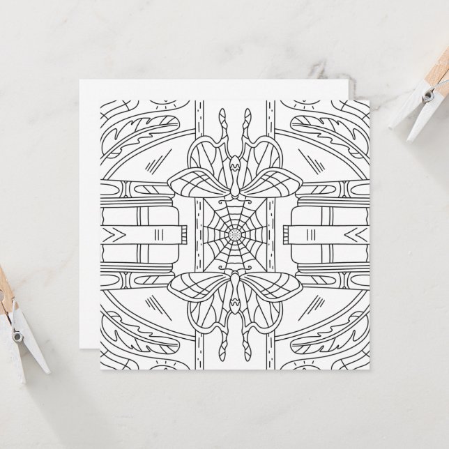 Outono Pacífico: Mama no Cartão de Coloração da Bi (Frente/Verso In Situ)