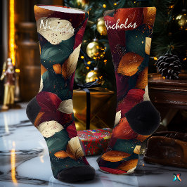 Outono Profundo com Folhas Negrito na Borgonha e D