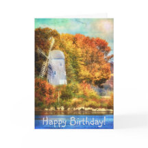 Outono Sobre O Cartão De Aniversário Do Rio