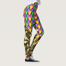 Outras Leggings de Moda Pop de Ouros Mardi Gras