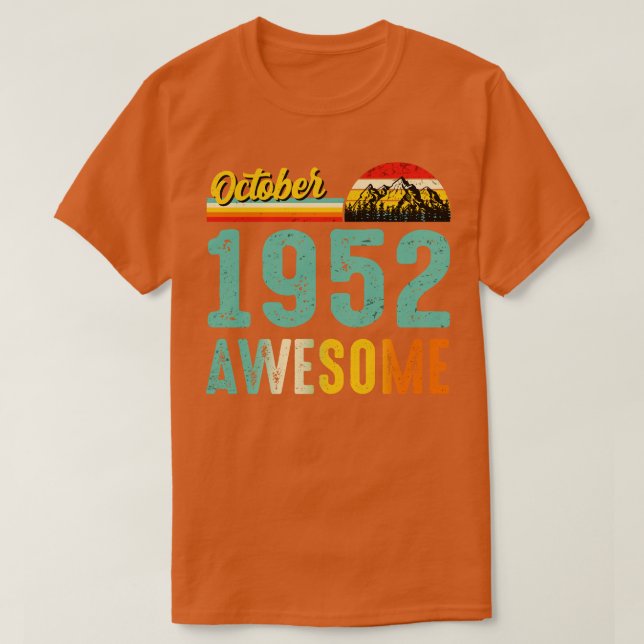 Outubro de 1952 Camisa de Presente de Aniversário  (Frente do Design)