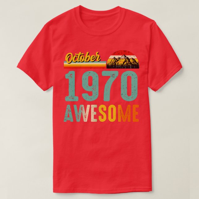 Outubro de 1970 Camisa de Presente de Aniversário  (Frente do Design)