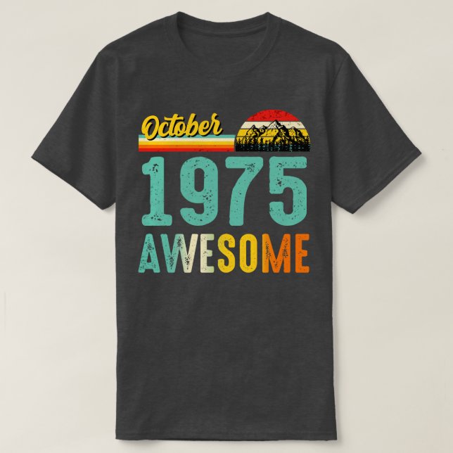Outubro de 1975 Camisa de Presente de Aniversário  (Frente do Design)