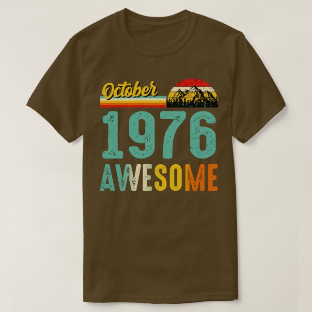 Outubro de 1976 Camisa de Presente de Aniversário  (Frente do Design)