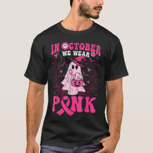 Outubro Vestimos Camisa Rosa Ghost Halloween Mama