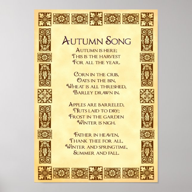 Ouvest Harvest Poem 10x14, Poster (Frente)