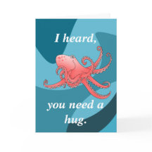 Ouvi dizer que precisa de um abraço, um cartão de 