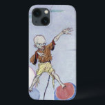 Ouvido em uma Ilustração Salt Marsh (Detalhe)<br><div class="desc">Goblin assustador com um crânio grande, lábios vermelhos e olhos azuis, em pé sobre duas flores. Detalhe de uma ilustração esbranquiçada de Harry Clarke para o poema "Overheard on a Salt Marsh", de Harold Monro. A legenda para esta ilustração é ""Dê-me suas miçangas. Eu os desejo. Não." O poema é...</div>