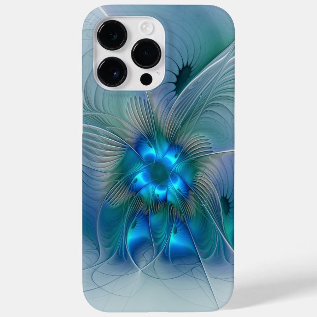 Ovações de Pé, Fractal Azul Turquesa Abstrato (Verso)
