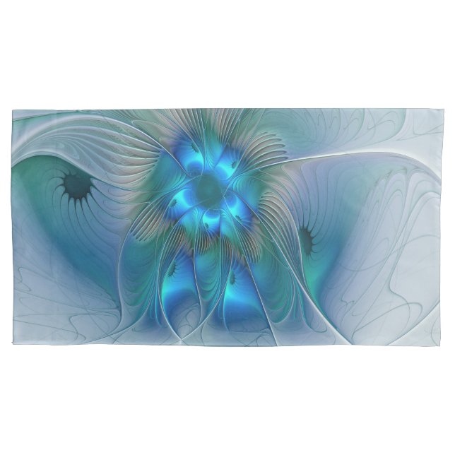 Ovações de Pé, Fractal Azul Turquesa Abstrato (Frente)