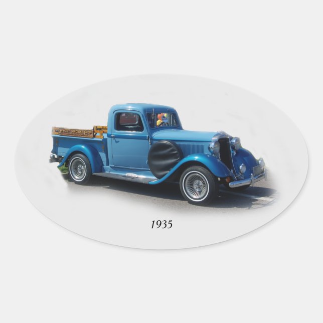 Oval 1935 - Adesivo Azul de Caminhão (Frente)