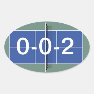 Oval Adesivo "0-0-2" de piclebol no campo de futebol