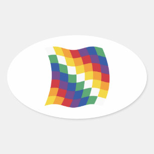 Oval Adesivo da Bandeira Aymara