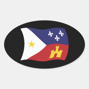 Oval Adesivo da Bandeira da Acadiana