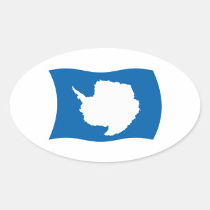 Oval Adesivo da Bandeira da Antártida