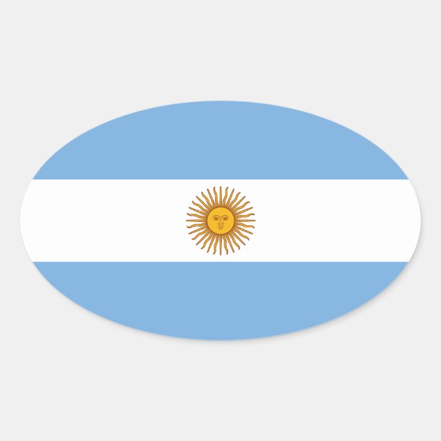 Oval Adesivo da Bandeira da Argentina (Oval) (Frente)