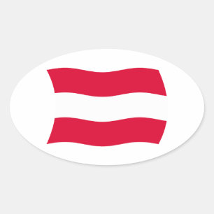 Oval Adesivo da Bandeira da Áustria