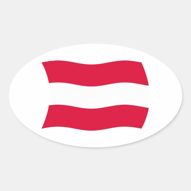 Oval Adesivo da Bandeira da Áustria (Frente)