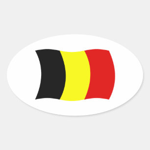 Oval Adesivo da Bandeira da Bélgica