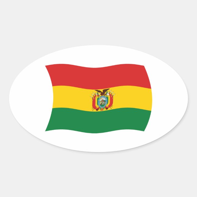 Oval Adesivo da Bandeira da Bolívia (Frente)