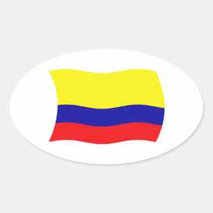Oval Adesivo da Bandeira da Colômbia