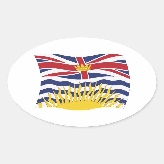 Oval Adesivo da Bandeira da Colúmbia Britânica (Frente)