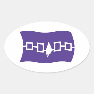 Oval Adesivo da Bandeira da Confederação Iroquesa
