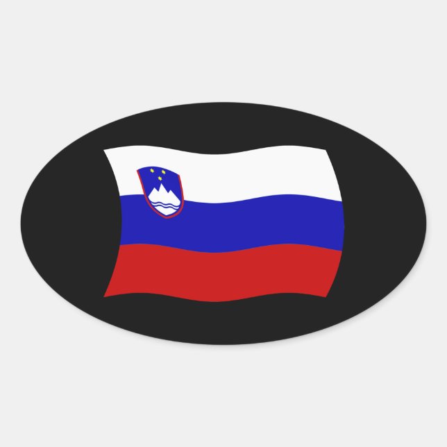 Oval Adesivo da Bandeira da Eslovênia (Frente)