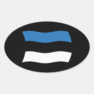 Oval Adesivo da Bandeira da Estônia