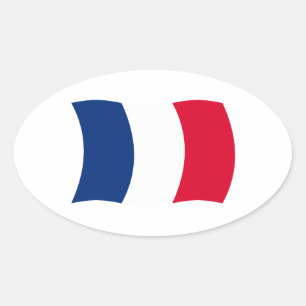 Oval Adesivo da Bandeira da França