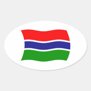 Oval Adesivo da Bandeira da Gâmbia