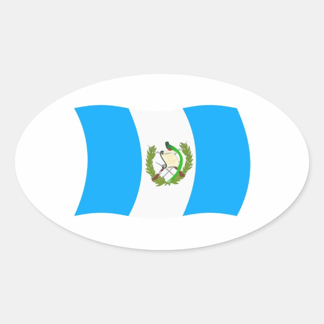 Oval Adesivo da Bandeira da Guatemala (Frente)