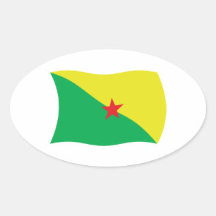 Oval Adesivo da Bandeira da Guiana Francesa