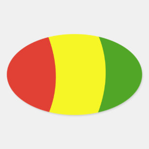 Oval Adesivo da Bandeira da Guiné