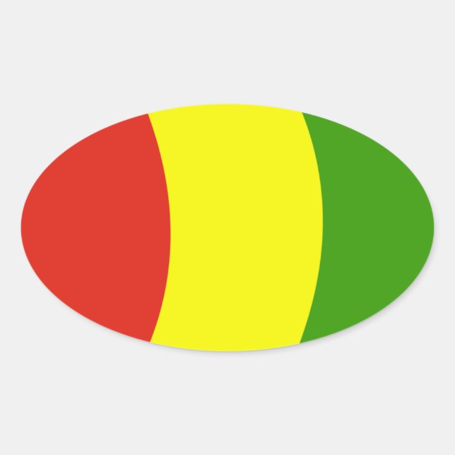 Oval Adesivo da Bandeira da Guiné (Frente)