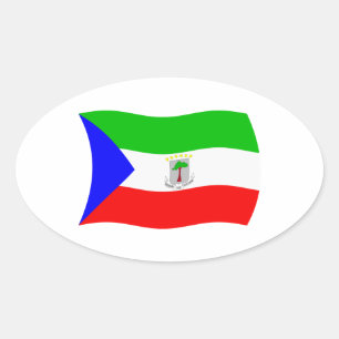 Oval Adesivo da Bandeira da Guiné Equatorial
